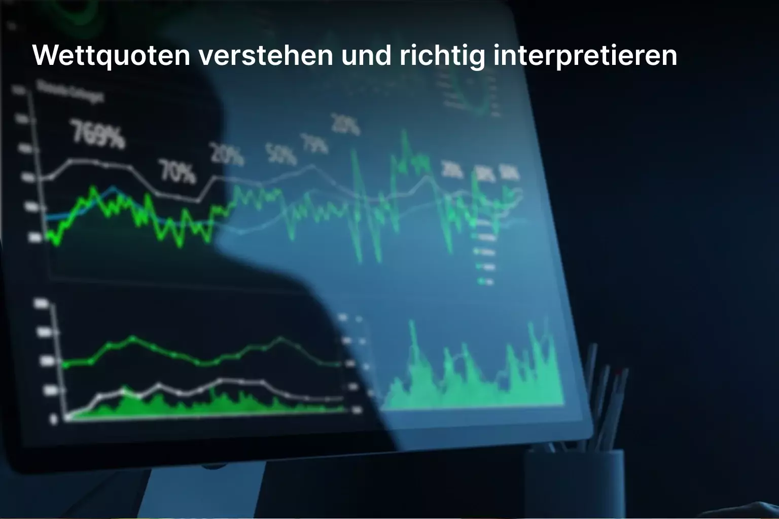 Nahaufnahme eines Bildschirms mit Wettquoten und Statistiken